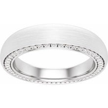 Load image into Gallery viewer, Platinum 4 mm 1/2 CTW Diamond Band with Satin Finish Size 4.5
