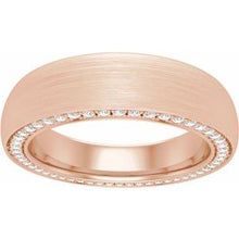 Charger l&#39;image dans la galerie, 14K Rose 5 mm 1/2 CTW Diamond Band avec finition satinée Taille 7
