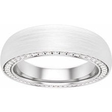 Load image into Gallery viewer, Platinum 5 mm 1/2 CTW Diamond Band with Satin Finish Size 7
