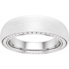Load image into Gallery viewer, Platinum 5 mm 7/8 CTW Diamond Band with Satin Finish Size 12
