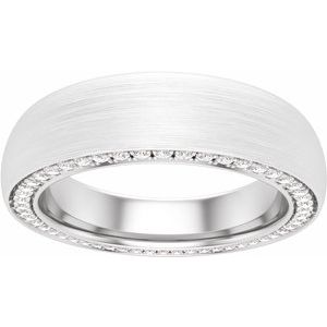 Platinum 5 mm 3/4 CTW Diamond Band with Satin Finish Size 10