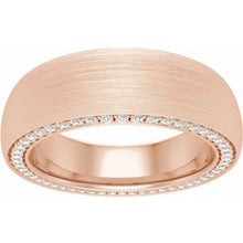 Load image into Gallery viewer, 14K Rose 6 mm 1/2 CTW Diamond Band with Satin Finish Size 7
