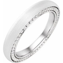 Load image into Gallery viewer, Platinum 3 mm 5/8 CTW Diamond Band with Satin Finish Size 8
