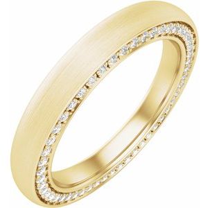 Bande de diamant 14K jaune 3 mm 5/8 CTW avec finition satinée taille 8