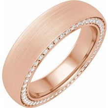 Load image into Gallery viewer, 14K Rose 5 mm 7/8 CTW Diamond Band with Satin Finish Size 12
