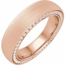 Load image into Gallery viewer, 14K Rose 5 mm 5/8 CTW Diamond Band with Satin Finish Size 10.5
