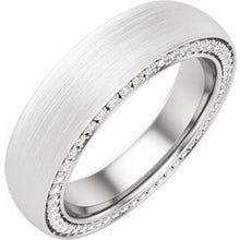 Load image into Gallery viewer, Platinum 5 mm 7/8 CTW Diamond Band with Satin Finish Size 12
