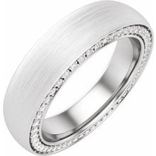 Load image into Gallery viewer, Platinum 5 mm 1/2 CTW Diamond Band with Satin Finish Size 7

