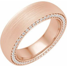 Load image into Gallery viewer, 14K Rose 6 mm 1/2 CTW Diamond Band with Satin Finish Size 7.5
