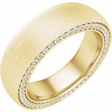 Load image into Gallery viewer, 14K Yellow 6 mm 1/2 CTW Diamond Band with Satin Finish Size 7.5
