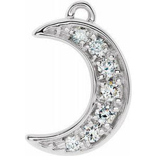 Load image into Gallery viewer, 14K White .05 CTW Diamond Crescent Moon Dangle
