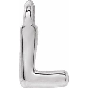14K White Letter L Dangle