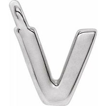 Load image into Gallery viewer, 14K White Letter V Dangle
