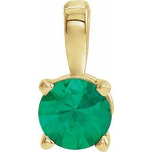 Load image into Gallery viewer, 14K Yellow 6 mm Round Emerald Birthstone Pendant
