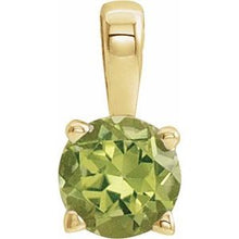 Load image into Gallery viewer, 14K Yellow 4 mm Round Peridot Birthstone Pendant
