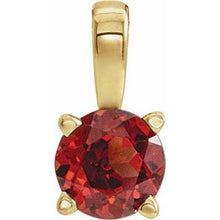 Load image into Gallery viewer, 14K Yellow 3 mm Round Mozambique Garnet Birthstone Pendant
