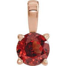 Load image into Gallery viewer, 14K Rose 3 mm Round Mozambique Garnet Birthstone Pendant

