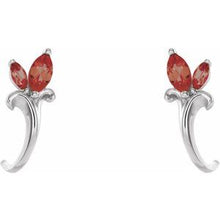 Load image into Gallery viewer, Floral-Inspired J-Hoop Earrings   
