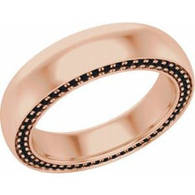 Charger l&#39;image dans la galerie, 14K Rose 5 mm 1/2 CTW Black Diamond Band Taille 10,5
