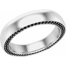 Charger l&#39;image dans la galerie, Platine 4 mm 1/2 CTW Black Diamond Band Taille 7,5
