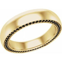 Load image into Gallery viewer, 14K Yellow 5 mm 1/2 CTW Black Diamond Band Size 12
