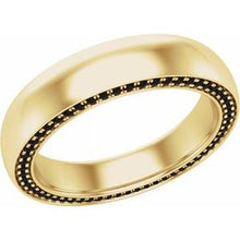 Charger l&#39;image dans la galerie, 14K Jaune 5 mm 1/2 CTW Black Diamond Band Taille 9
