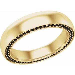 14K Jaune 5 mm 1/2 CTW Black Diamond Band Taille 9