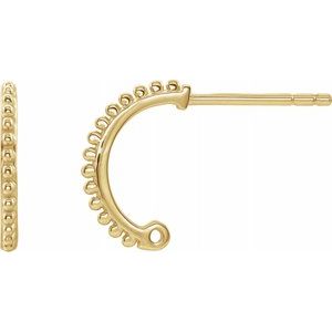 Beaded J-Hoop Earring Top