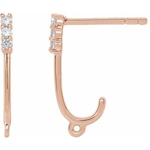 Accented J-Hoop Earring Top