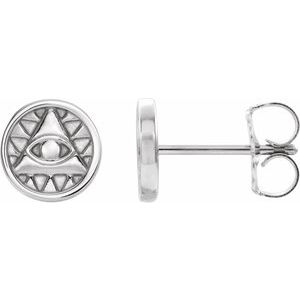 Sterling Silver Eye of Providence Earrings