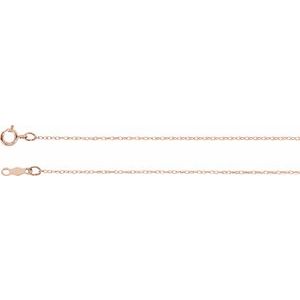 14K Rose .75 mm Rope 16" Chain