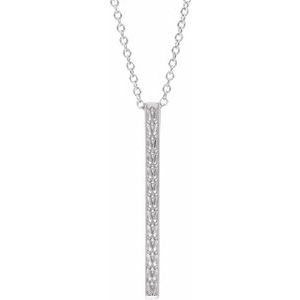 Sterling Silver Sculptural-Inspired Bar 24" Necklace