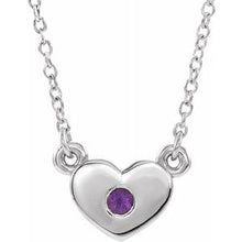 Load image into Gallery viewer, Sterling Silver Amethyst Heart 16&quot; Necklace

