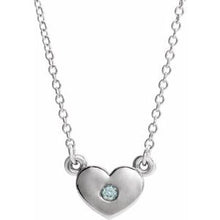 Load image into Gallery viewer, Sterling Silver Blue Zircon Heart 16&quot; Necklace
