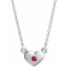 Charger l&#39;image dans la galerie, Sterling Silver Ruby Heart 16&quot; Necklace
