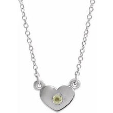 Load image into Gallery viewer, Sterling Silver Peridot Heart 16&quot; Necklace
