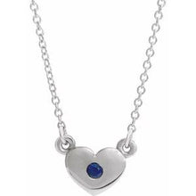 Load image into Gallery viewer, Sterling Silver Blue Sapphire Heart 16&quot; Necklace
