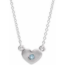 Charger l&#39;image dans la galerie, Sterling Silver Aquamarine Heart 16&quot; Necklace
