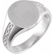 Load image into Gallery viewer, Sterling Silver 15 mm Round Signet Ring
