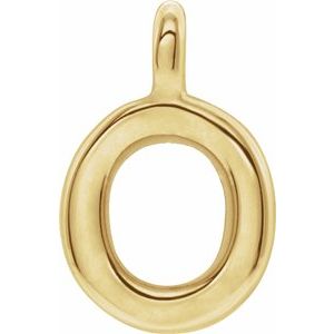 14K Yellow Letter O Dangle