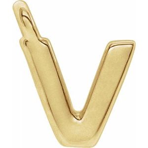 14K Yellow Letter V Dangle