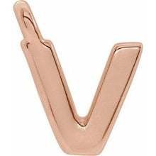 Load image into Gallery viewer, 14K Rose Letter V Dangle
