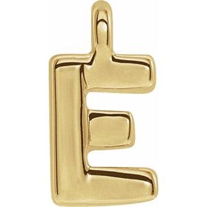 14K Yellow Letter E Dangle