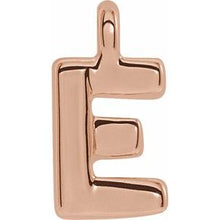 Load image into Gallery viewer, 14K Rose Letter E Dangle

