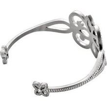 Load image into Gallery viewer, 18K White Granulated Cuff Bracelet
