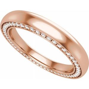 14K Rose 3 mm 5/8 CTW Diamond Band Taille 8