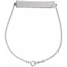 Load image into Gallery viewer, Sterling Silver Pierced Cross Bar 6 1/2-7 1/2&quot; Bracelet
