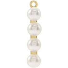 Load image into Gallery viewer, 14K Yellow 3.5 mm White Freshwater Cultured Pearl Bar Dangle
