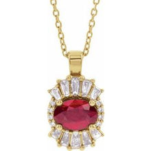 Load image into Gallery viewer, 14K Yellow Ruby &amp; 1/3 CTW Diamond 16-18&quot; Necklace
