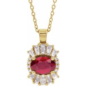 14K Yellow Ruby & 1/3 CTW Diamond 16-18" Necklace